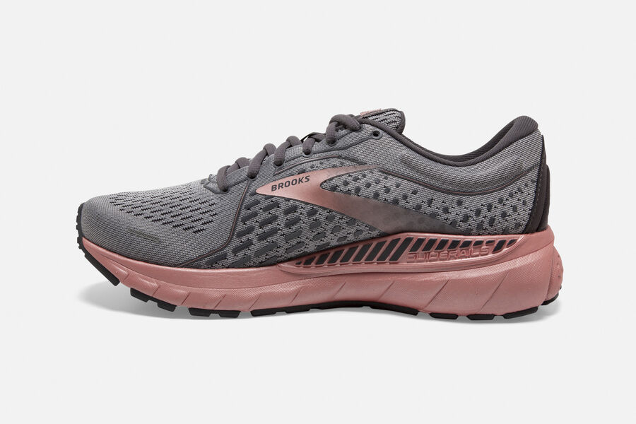 Brooks Adrenaline GTS 21 Road Running Shoes - Womens - Dark Grey/Pink - UQ9512763